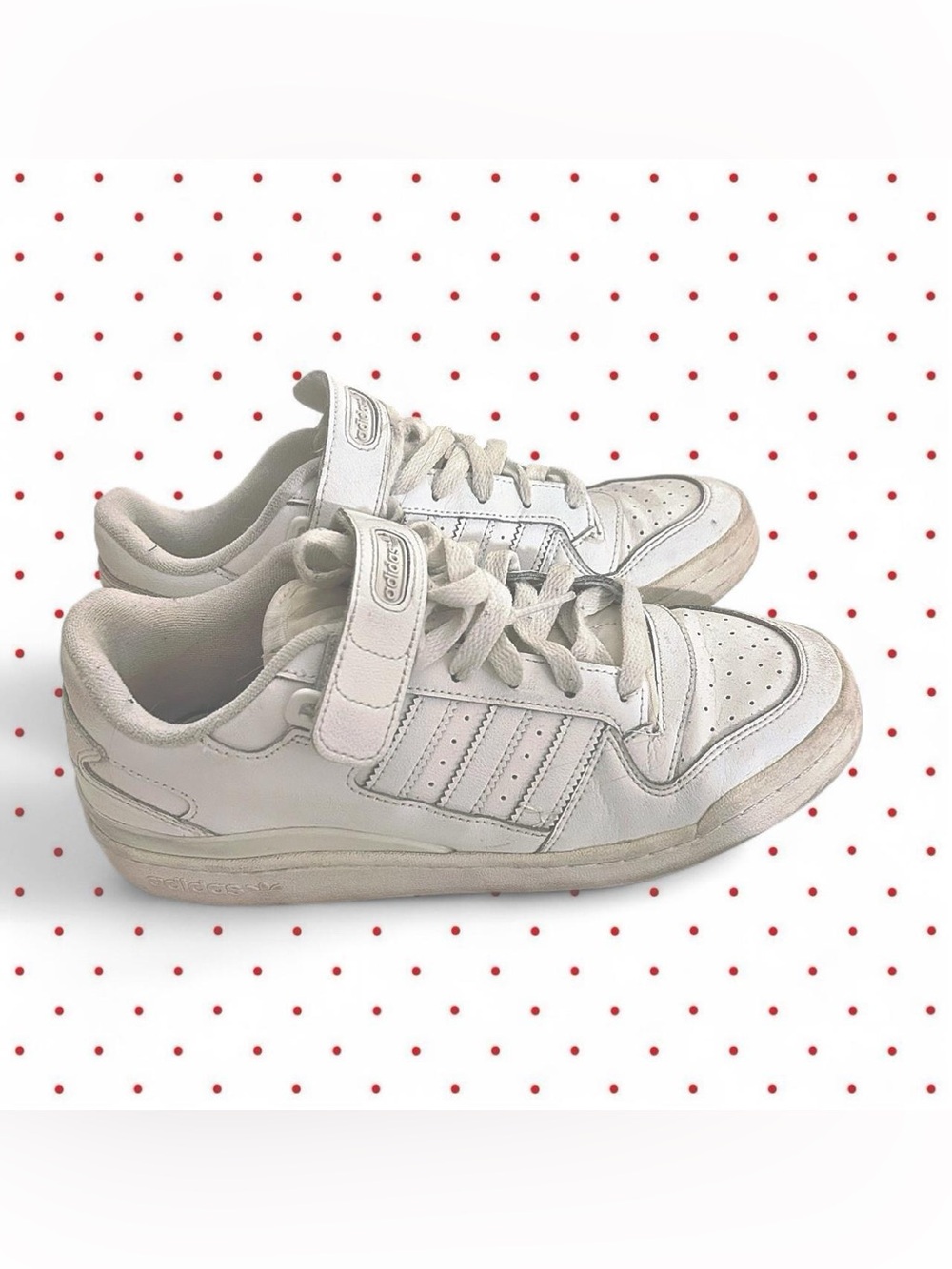 Adidas white low forum sneakers